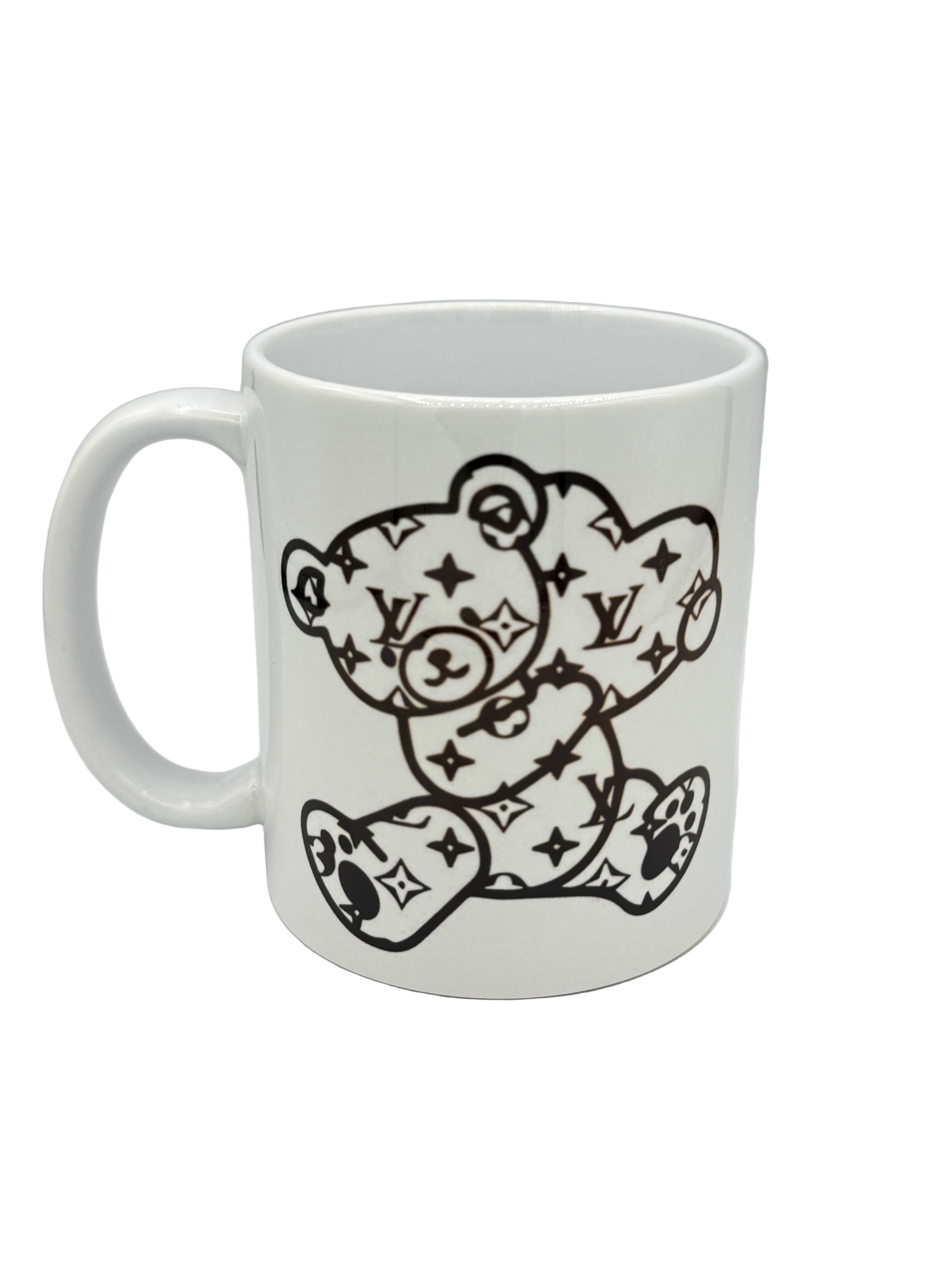 Luxury Inspired Monogram White and Black Teddy Bear